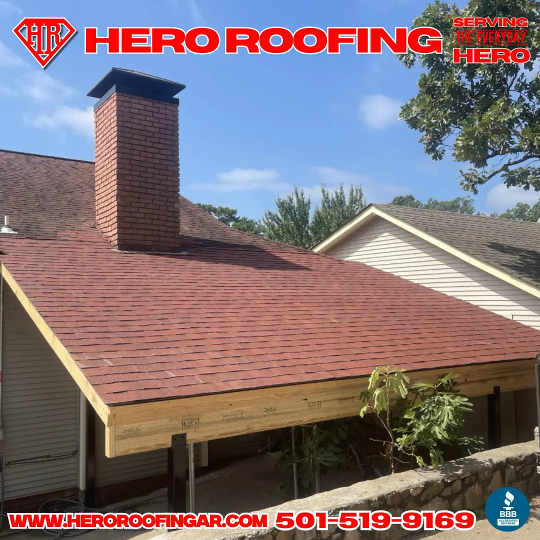 Asphalt shingle roof replacement in Central Arkansas — installed by Hero Roofing