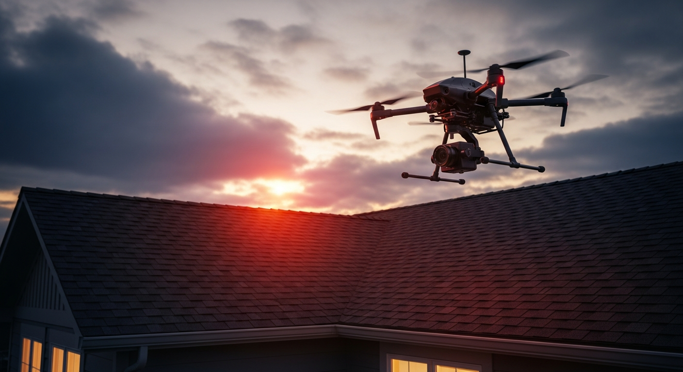 Free drone roof inspection in Central Arkansas by Hero Roofing